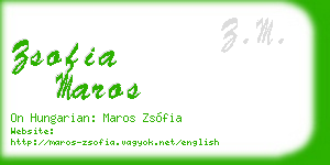 zsofia maros business card