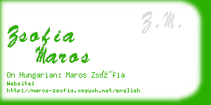 zsofia maros business card